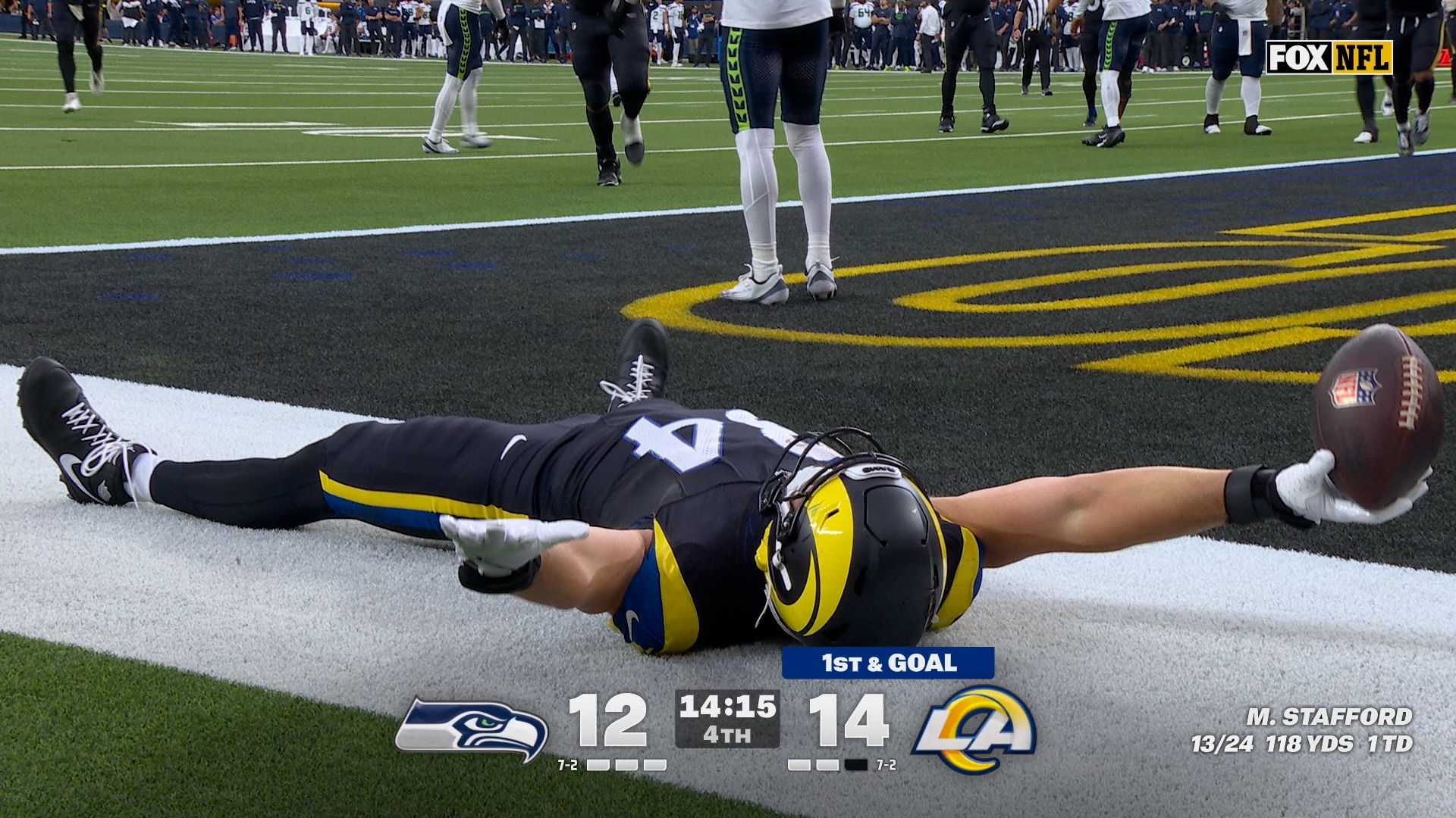 Matthew Stafford finds Colby Parkinson for six-yard TD, extending Rams’ lead over Seahawks