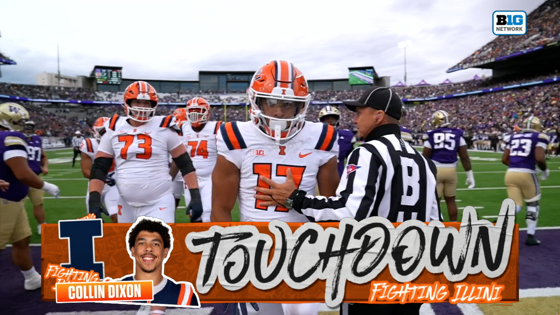 Luke Altmyer’s 2-yard TD to Collin Dixon trims Illinois’ deficit against Washington