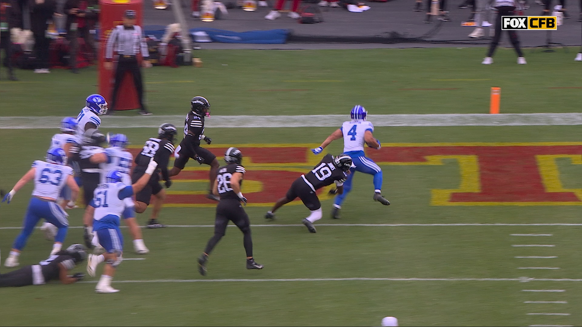 BYU’s LJ Martin rushes for a four-yard TD to tie the game up against Iowa State