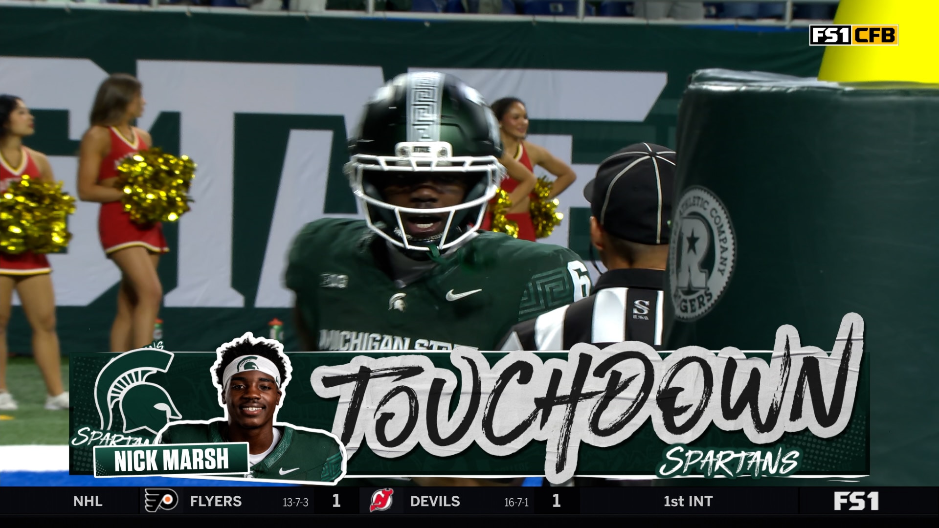 Alessio Milivojevic connects with Nick Marsh for a 17-yard touchdown, extending Michigan State’s lead over Maryland