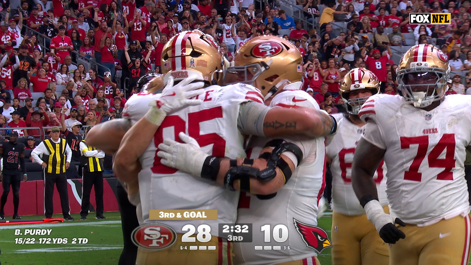 Brock Purdy finds George Kittle for 4-yard TD, extending 49ers lead over Cardinals | NFL Highlights
