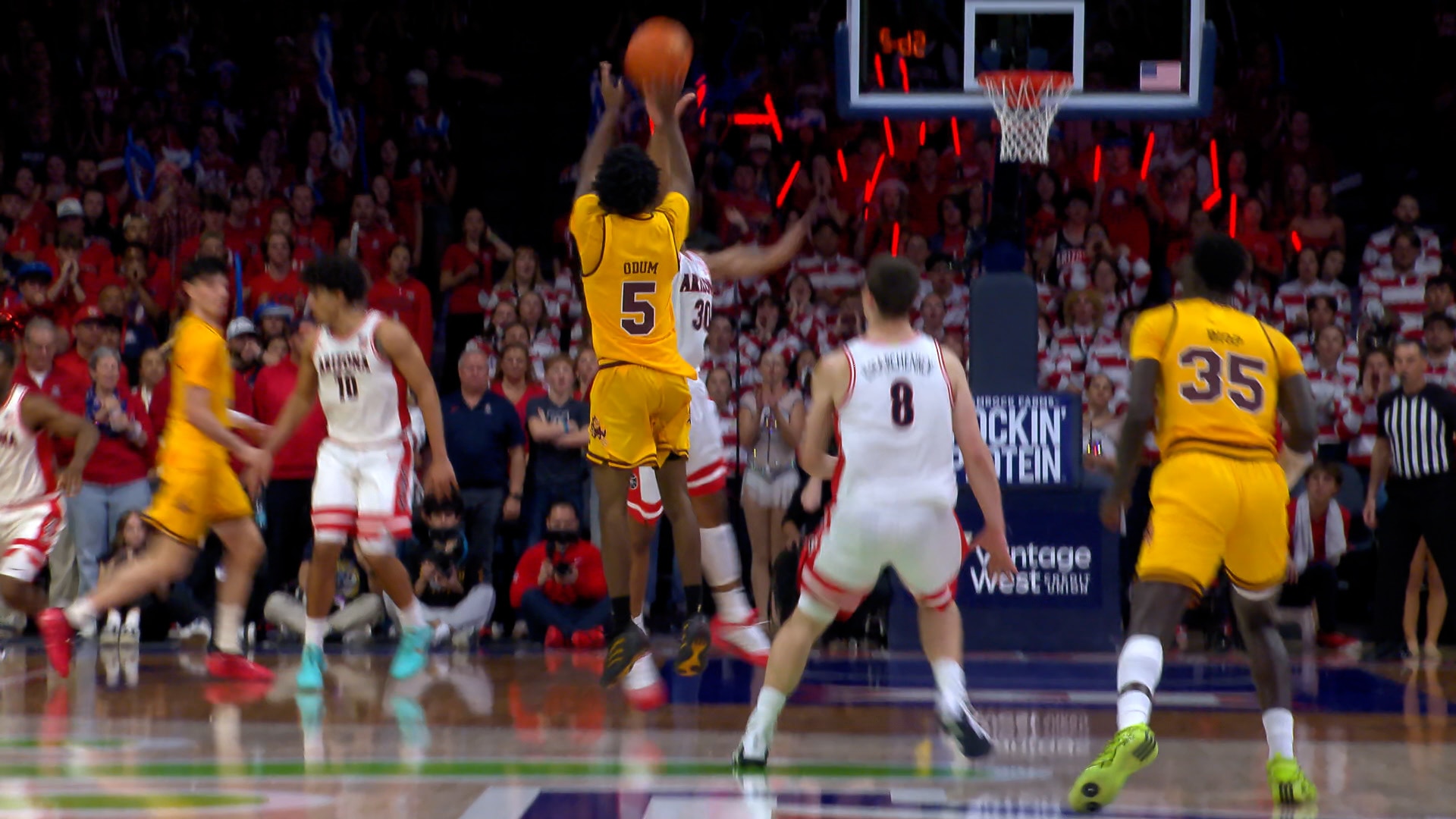 Arizona State’s Moe Odum drills DEEP 3 and draws foul for 4-point play vs. Arizona