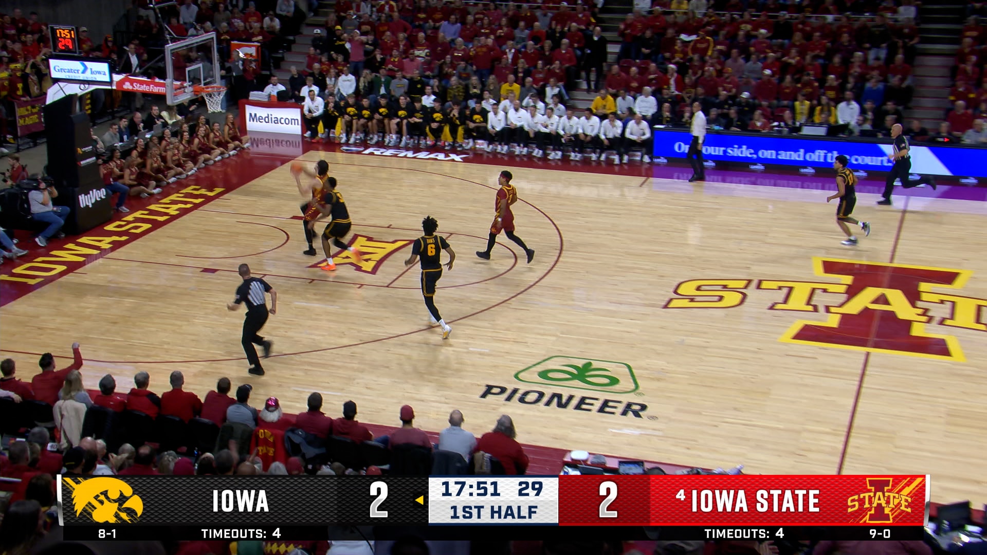 Iowa State’s Blake Buchanan steals in-bound pass and finishes fastbreak dunk vs. Iowa